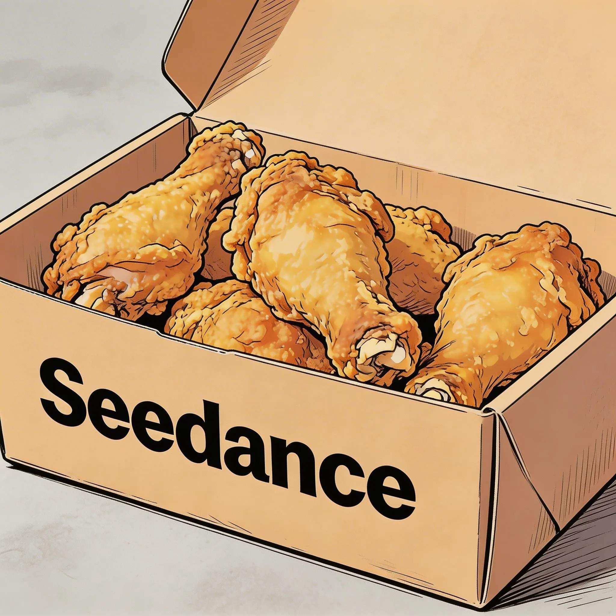 Seedance branded fried chicken box reference