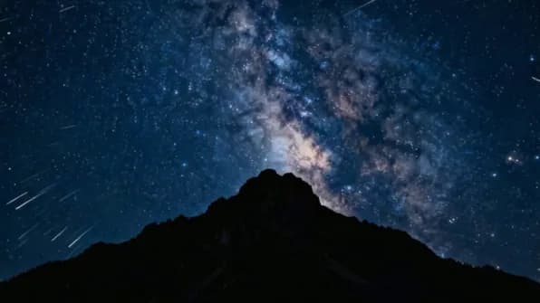 Night sky and mountain landscape reference